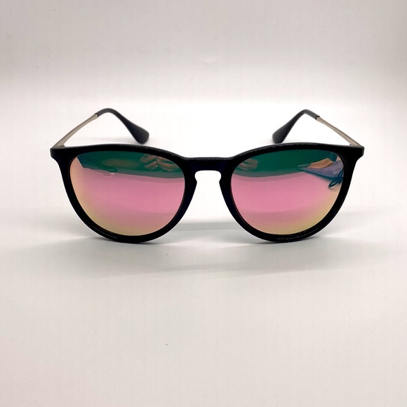 Sunglasses Pink Mirrored Lenses with Black & Silver Tone Frames. Polarized. - Picture 2 of 12